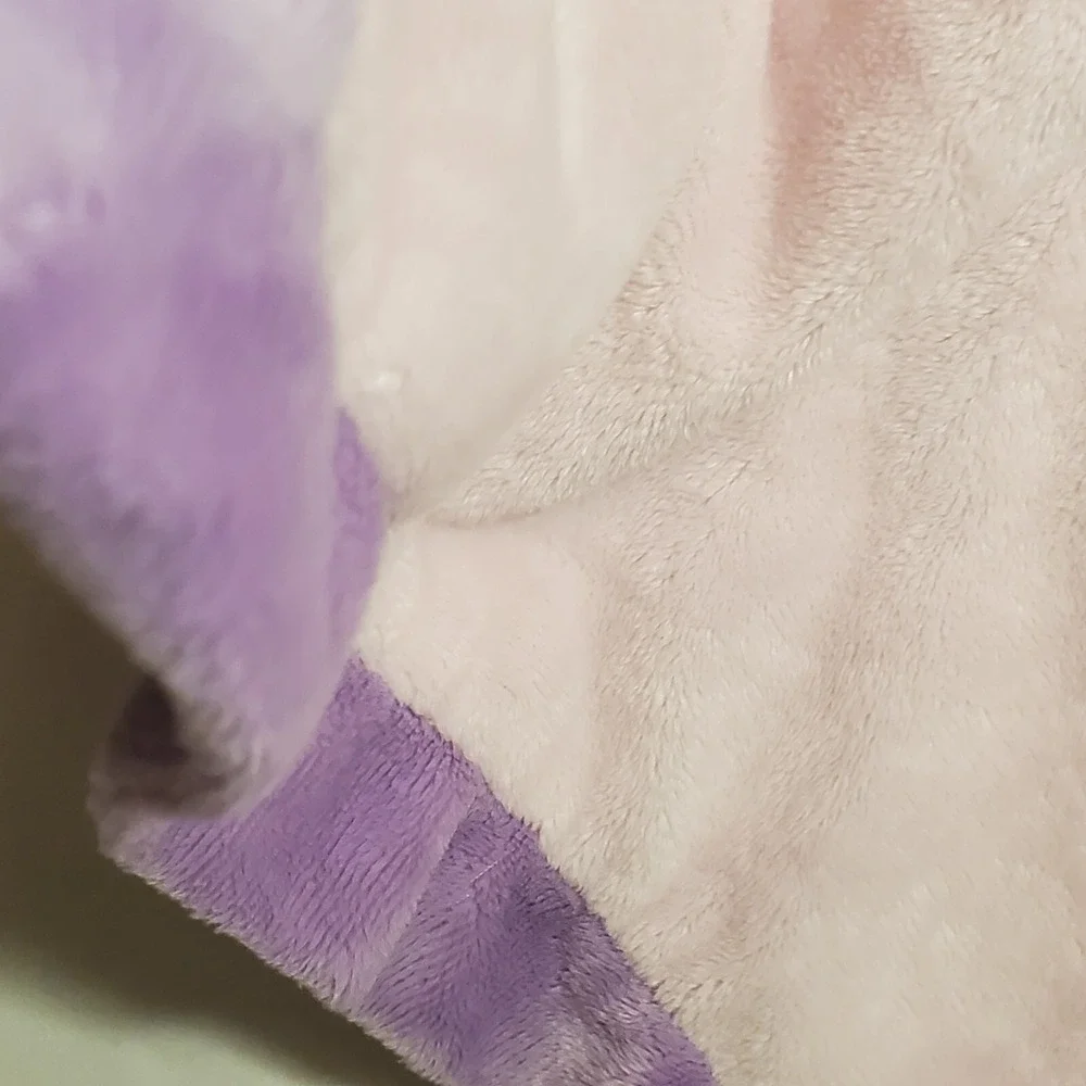 BananaFish Studio Pink Purple Owl Baby Lovey Velour Soft Security Blanket - Picture 5 of 16